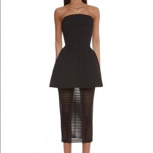 AQ/AQ Black Rib Illusion Hem Dress 0